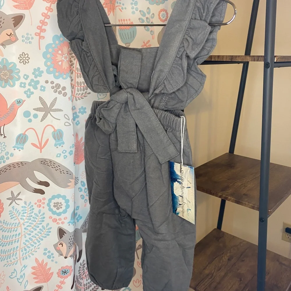 Gray Ruffle Romper - Picture 2 of 5